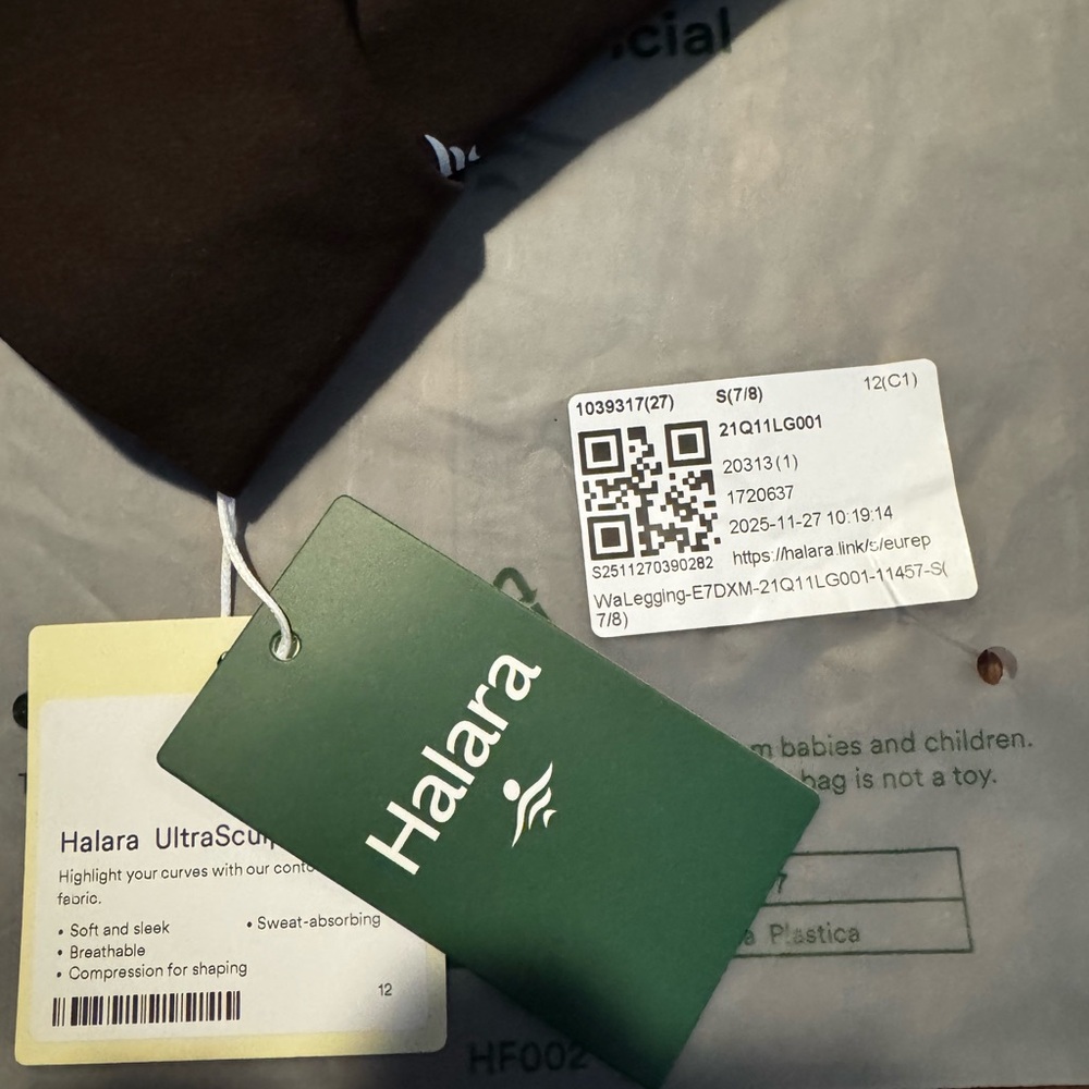 Halara UltraSculpt High Waisted Pocket Leggings Hazelnut Black S (7/8 Length)NWT - Picture 5 of 6